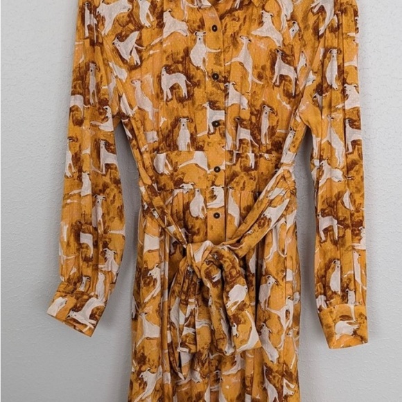 Rare Anthropologie Maeve Shirtdress Dog Print - Picture 3 of 6